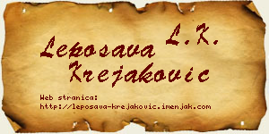 Leposava Krejaković vizit kartica